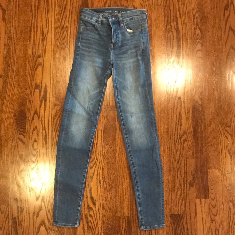 Blue denim jeans